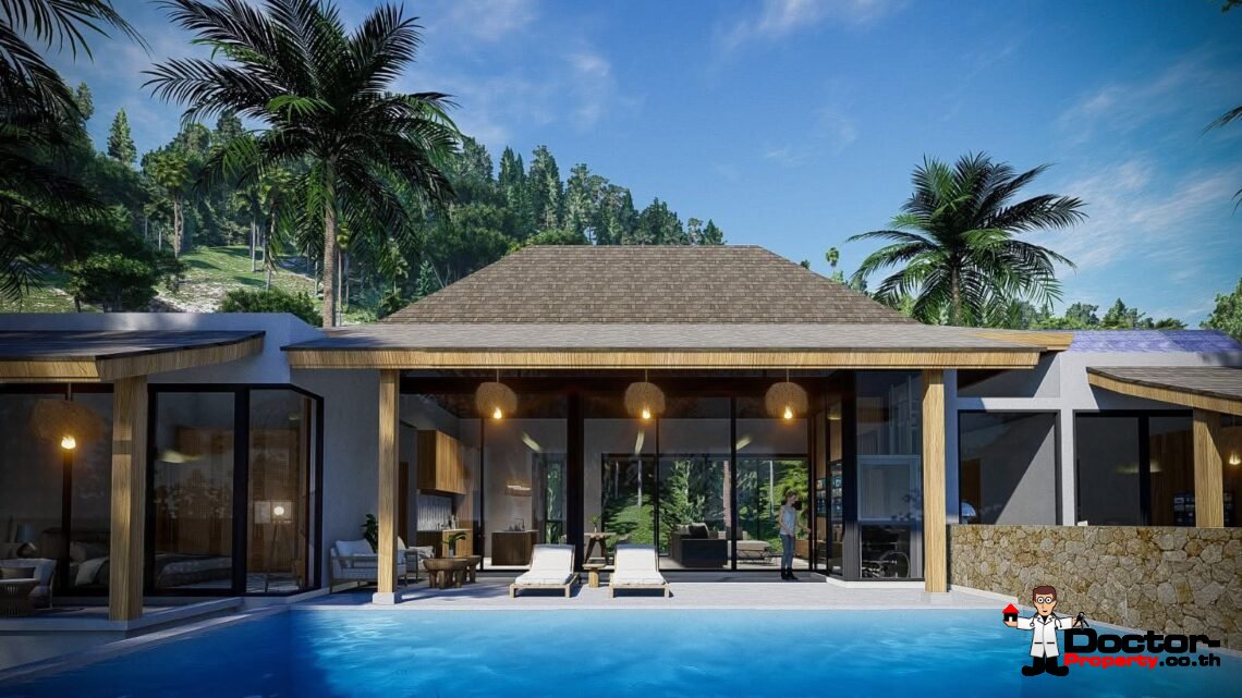 Spacious 3 Bedroom Pool Villa with Sea View in Mae Nam, Koh Samui – For Sale